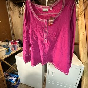 Avenue Fuchsia Long Sleeve Top